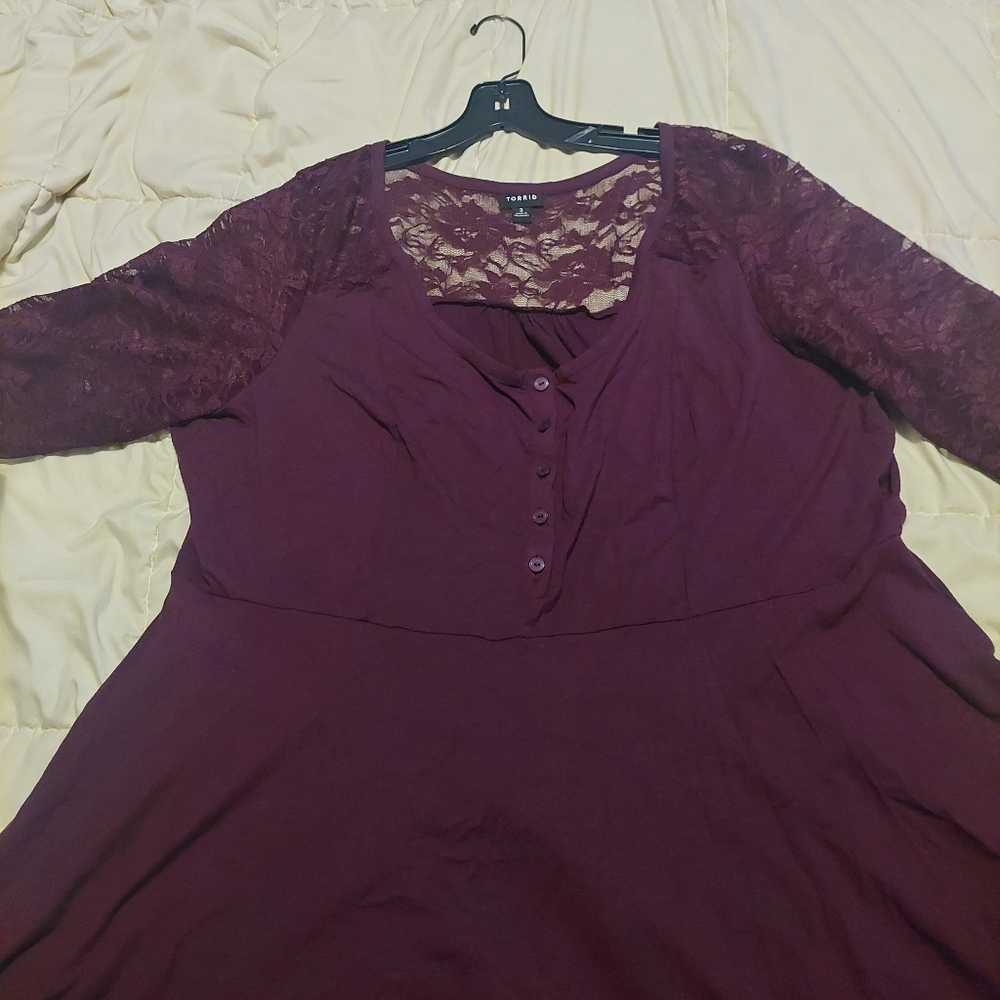 Torrid lace sleeve plus size dress